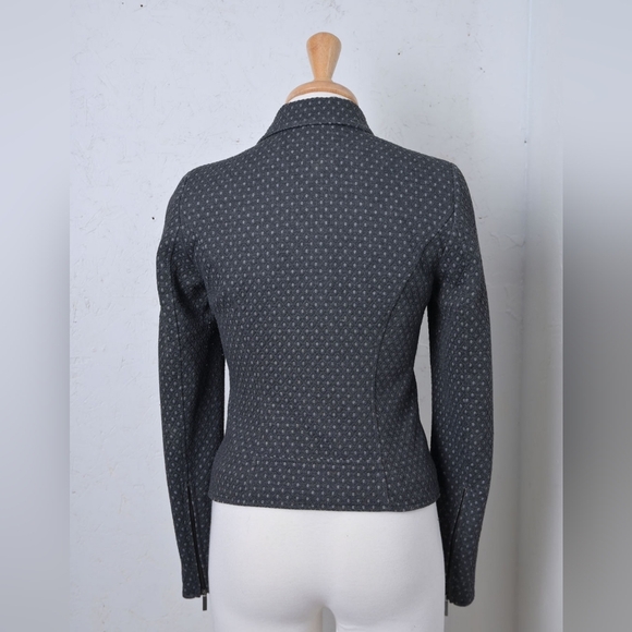 RW&CO | Grey diamond pattern asymmetrical zipper women's jacket - Picture 3 of 14